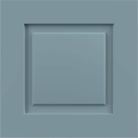 Ekena Millwork 12"W x 12"H True Fit PVC Raised Panel Shutters Sample, Peaceful Blue SAMPLE-TFPRPSB